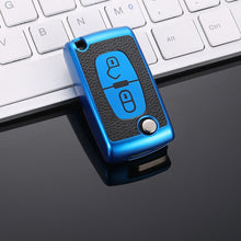 Load image into Gallery viewer, TPU Leather 2/3 Buttons Car Remote Key Case Cover for Citroen C2 C3 C4 C5 C6 C8 for Peugeot 107 207 307 307S 308 407 607