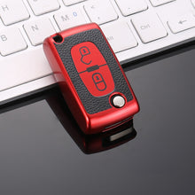 Load image into Gallery viewer, TPU Leather 2/3 Buttons Car Remote Key Case Cover for Citroen C2 C3 C4 C5 C6 C8 for Peugeot 107 207 307 307S 308 407 607