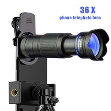 Load image into Gallery viewer, Telecope Zoom Macro Fisheye 4in1 Wide Angel Lens Kit Phone Camera Lens 36X Telephoto For Cellphone iPhone Samsung Xiaomi Huawei