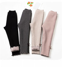 Load image into Gallery viewer, Thick Warm Girls Leggings Winter Fleece Soft Solid Kids Pants Elastic Waist Cotton Leggings Girl Trousers