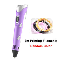Load image into Gallery viewer, USB Powered 3D Pen Kit with PLA Filament Refill LCD Screen 3D Drawing Painting Pen Automatic Art Printer Pens Creative Gift