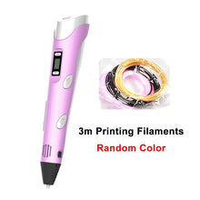 Load image into Gallery viewer, USB Powered 3D Pen Kit with PLA Filament Refill LCD Screen 3D Drawing Painting Pen Automatic Art Printer Pens Creative Gift