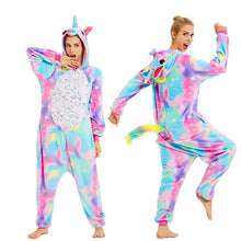 Load image into Gallery viewer, Unicorn Cat Onesies Adults Animal Stitch Totoro Onesie Women Men Couple Winter Pajamas Suit Sleepwear Costumes Homewear
