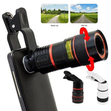 Load image into Gallery viewer, Universal 12X High Clarity Zoom Telescope Phone Camera External Telephoto Lens with Clip