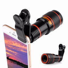Load image into Gallery viewer, Universal 12X High Clarity Zoom Telescope Phone Camera External Telephoto Lens with Clip