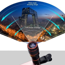 Load image into Gallery viewer, Universal 12X High Clarity Zoom Telescope Phone Camera External Telephoto Lens with Clip