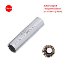 Load image into Gallery viewer, Universal Spark Plug Socket Spark Plug Wrench 3/8 Magnetic 12 Angle Thin Wall for 14/16mm Spark Plug Removal Auto Repair Tool