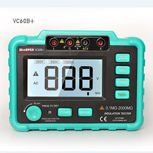 Load image into Gallery viewer, VC60B+Insulation Tester Earth Ground Impedance Resistance Tester DC250V/1000V Median Megohm Digital Insulation Resistance Meter