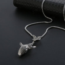 Load image into Gallery viewer, Vintage Gothic Blue Whale Pendant Necklace For Punk Men and Women Simple Fish Necklaces Sweater Chain Accessories Jewelry