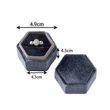Load image into Gallery viewer, Vintage Hexagon Velvet Jewelry Single Ring Box Case for Engagement Wedding Ceremony Valentines Day Holding Storage Container