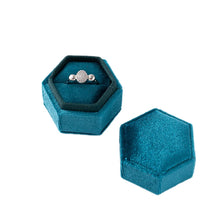 Load image into Gallery viewer, Vintage Hexagon Velvet Jewelry Single Ring Box Case for Engagement Wedding Ceremony Valentines Day Holding Storage Container