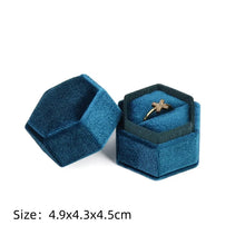 Load image into Gallery viewer, Vintage Octagon Square Velvet Single and Double Ring Box With Detachable Lid Earrings Proposal Engagement Wedding Ceremony Gifts