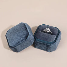 Load image into Gallery viewer, Vintage Octagon Square Velvet Single and Double Ring Box With Detachable Lid Earrings Proposal Engagement Wedding Ceremony Gifts