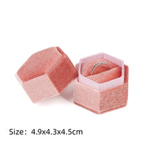 Load image into Gallery viewer, Vintage Octagon Square Velvet Single and Double Ring Box With Detachable Lid Earrings Proposal Engagement Wedding Ceremony Gifts