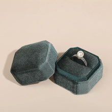 Load image into Gallery viewer, Vintage Octagon Square Velvet Single and Double Ring Box With Detachable Lid Earrings Proposal Engagement Wedding Ceremony Gifts