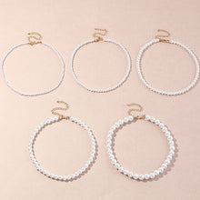 Load image into Gallery viewer, Vintage Style Simple 6MM Pearl Chain Choker Necklace For Women Wedding Love Shell Pendant Necklace Fashion Jewelry Whole
