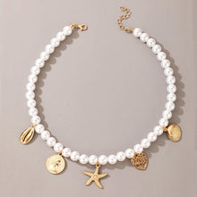 Load image into Gallery viewer, Vintage Style Simple 6MM Pearl Chain Choker Necklace For Women Wedding Love Shell Pendant Necklace Fashion Jewelry Whole