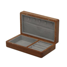 Load image into Gallery viewer, Walnut Wood Jewelry Box Wedding Ring Box Earring Rings Storage Box Organizer