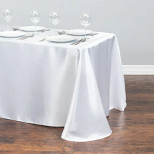 Load image into Gallery viewer, Wedding Satin Table Cloth Banquet Dining Decoration White Simple Tablecloth Birthday Party Events Outdoor Table Cover Cloth