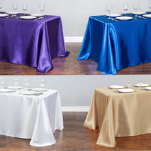 Load image into Gallery viewer, White Table Cloth Polyester Table Cloth Rectangular Satin Tablecloth for Birthday Christmas Home Party Decor Wedding Supplies
