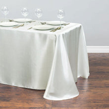 Load image into Gallery viewer, White Table Cloth Polyester Table Cloth Rectangular Satin Tablecloth for Birthday Christmas Home Party Decor Wedding Supplies