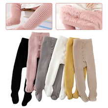 Load image into Gallery viewer, Winter Baby Girls Leggings for Children Kids Thick Warm Elastic Plus Velvet Pants Tights Solid Color Baby Infant Leggings