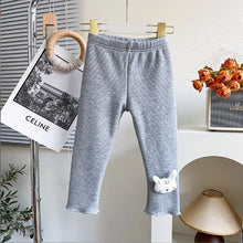 Load image into Gallery viewer, Winter Children Girl Bottoming Pant Cotton Velvet Thick Baby Girl Trousers Versatile Cartoon Rabbit Solid Infant Girl Basic Pant