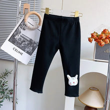 Load image into Gallery viewer, Winter Children Girl Bottoming Pant Cotton Velvet Thick Baby Girl Trousers Versatile Cartoon Rabbit Solid Infant Girl Basic Pant