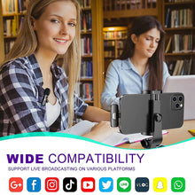 Load image into Gallery viewer, Wireless Lavalier Microphone Audio Video Recording Mini Mic For iPhone iPad Android Laptop Live Gaming Mobile Phone Microphone