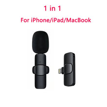 Load image into Gallery viewer, Wireless Lavalier Microphone Audio Video Recording Mini Mic For iPhone iPad Android Laptop Live Gaming Mobile Phone Microphone