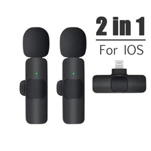 Load image into Gallery viewer, Wireless Lavalier Microphone Portable Audio Video Recording Mini Mic for iPhone Android Live Broadcast Gaming Phone Mic