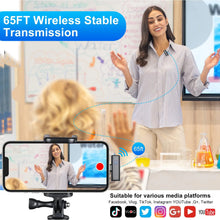 Load image into Gallery viewer, Wireless Lavalier Microphone for iPhone iPad Video Recording Interview Clip-on Microphone for iOS Vlog Live Streaming Lapel Mic