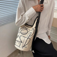 Load image into Gallery viewer, Women Canvas Shoulder Bags Vintage Ins Large Capacity Bucket Bag All-match Crossbody Graffiti Handbags Harajuku Casual Pouch New