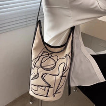 Load image into Gallery viewer, Women Canvas Shoulder Bags Vintage Ins Large Capacity Bucket Bag All-match Crossbody Graffiti Handbags Harajuku Casual Pouch New