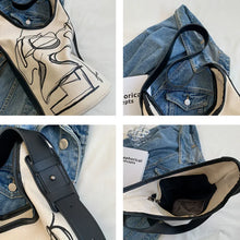 Load image into Gallery viewer, Women Canvas Shoulder Bags Vintage Ins Large Capacity Bucket Bag All-match Crossbody Graffiti Handbags Harajuku Casual Pouch New