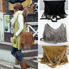 Load image into Gallery viewer, Women Crossbody Bag Tassel Fringe Suede Messenger Bag Ladies New Fashion Zipper Satchel For Women 2024