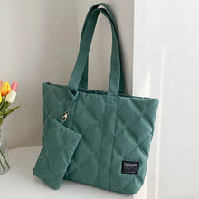 Load image into Gallery viewer, Women Handbag Fall/Winter Fashion Rhombus Space Cotton Suit Shoulder Bag Large Capacity Solid Color All-Match Shopping Tote Bag