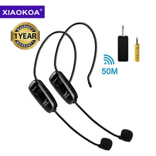 Load image into Gallery viewer, Wireless Microphones Headset UHF Dual Wireless Mic 2 Wireless Mics & 1 Receiver Headset and Handheld 2 In 1 Rechargeable