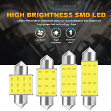Load image into Gallery viewer, 10X Truck LED Auto Dome light Festoon COB 12 Chips 36mm 39mm 41mm C5W C10W Interior Light Licence Plate Light 12V 24V