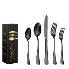 Load image into Gallery viewer, Stainless Steel Knife, Fork and Spoon Set Stainless Steel Tableware Steak Knife, Fork and Spoon 5-Piece Set 20-Piece Set