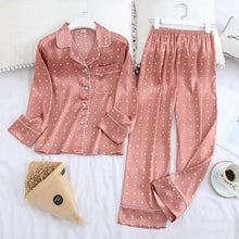 Load image into Gallery viewer, Long Sleeve Pajamas Autumn Ice Silk Long Sleeve Trousers Suit Printing Fashion Pyjamas Set