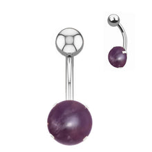 Load image into Gallery viewer, Navel Rings Crystal Belly Button Ring Bar Body Piercing Jewelry 16G Opal Navel Button Belly Rings