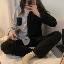 Load image into Gallery viewer, Pajamas Women's Autumn Simple Casual Cardigan Net Red Girl Long-sleeved Trousers Outer Wear Home Service Suit