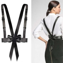 Load image into Gallery viewer, Woman Fashion Adjustable Black Bow Strap Belt