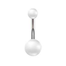 Load image into Gallery viewer, 1pcs Sexy Dangling Navel Belly Button Ring Double Round Pearl Stainless Steel Belly Piercing Jewelry 14G