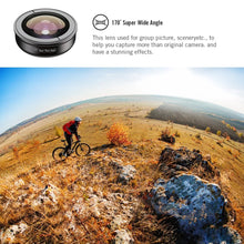 Load image into Gallery viewer, APEXEL HD 5 in 1 Camera Phone Lens 4K Wide Macro Lens Portrait Super Fisheye Lens CPL Filter for iPhone Samsung all cellphone