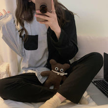 Load image into Gallery viewer, Pajamas Women's Autumn Simple Casual Cardigan Net Red Girl Long-sleeved Trousers Outer Wear Home Service Suit