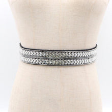 Load image into Gallery viewer, Women Waist Belt Fashion Rhinestone Inlaid Elastic Shiny Female Dresses Coat Shirt Wide Waistband