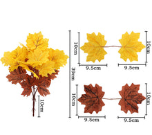 Load image into Gallery viewer, 5PCs Simulation Maple Leaf Bouquet Halloween Decorative Leaves Decorative Greenery
