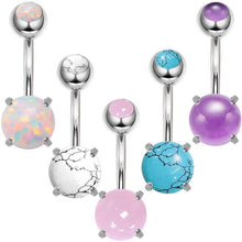 Load image into Gallery viewer, 1pc Women Beauty Belly Navel Piercing Ring Surgical Steel Rhinestone Sexy Navel Button Rings Body Jewelry Pendientes 14G Earring